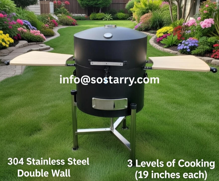 All-304 Stainless with Enamel 3levels 19-inch cooking zone